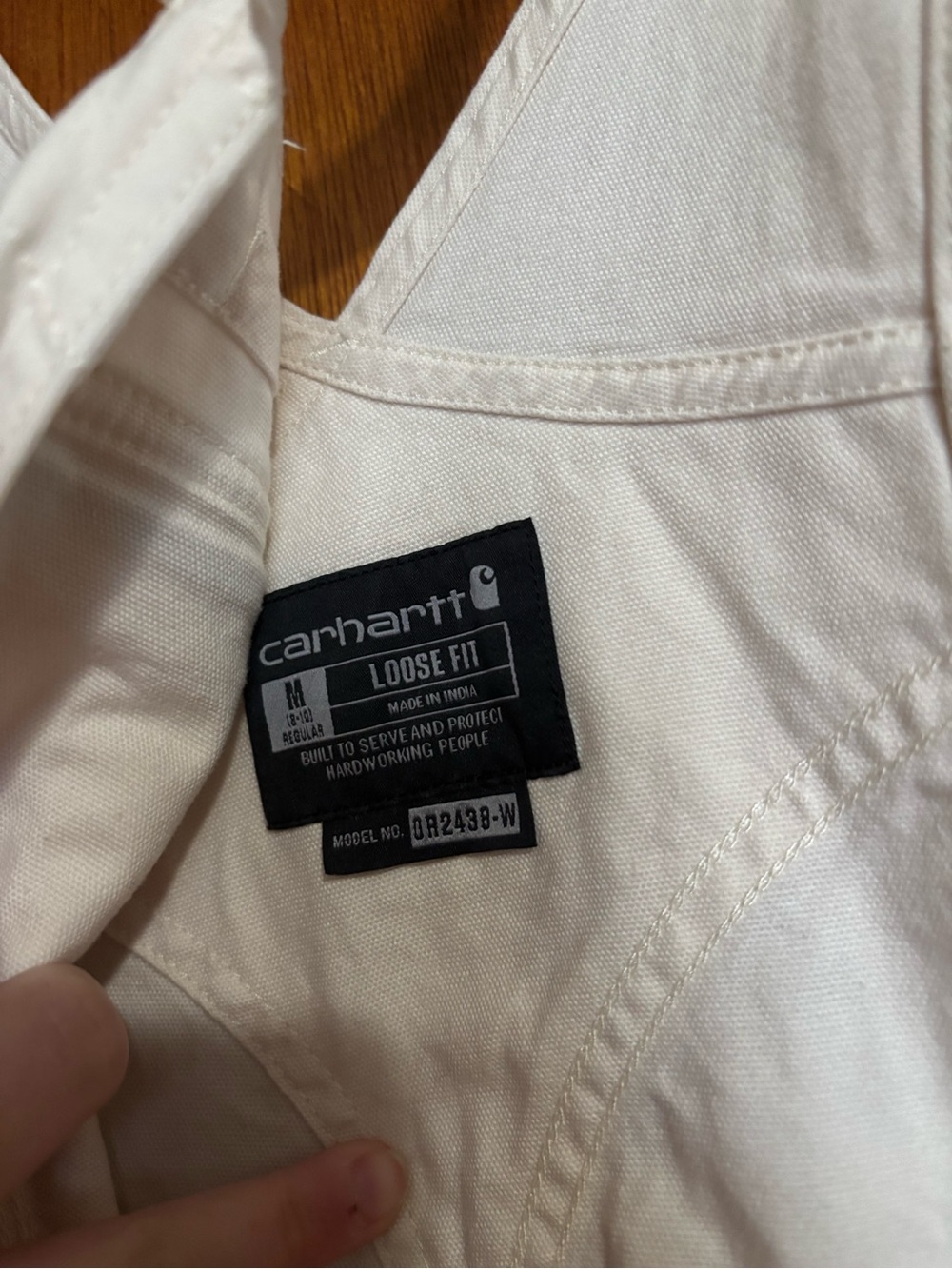Carhartt Women's Cream Canvas Overalls - Picture 4 of 4